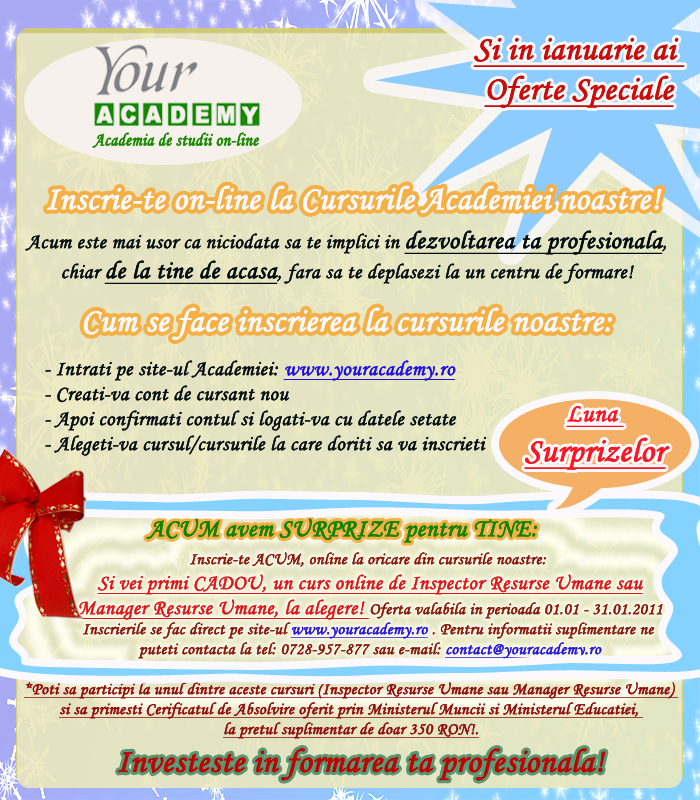 Surprize si in luna Ianuarie!