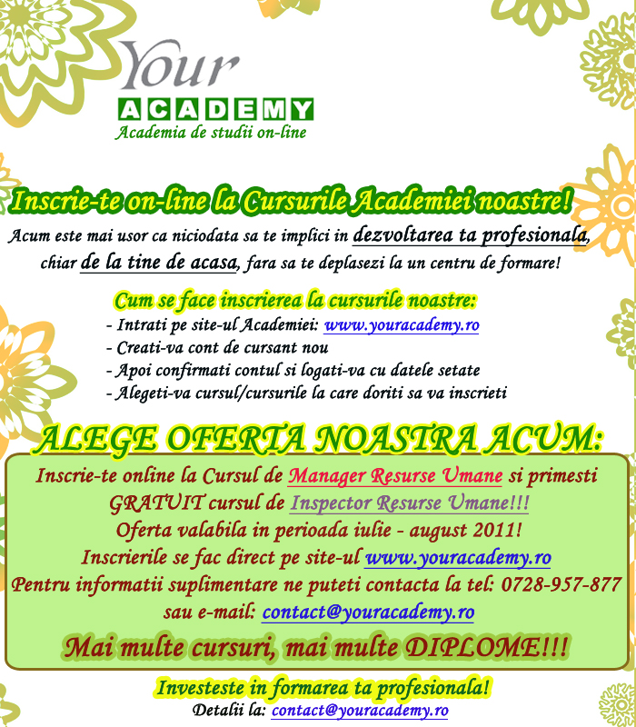 Inspector Resurse Umane GRATUIT - afla conditiile!